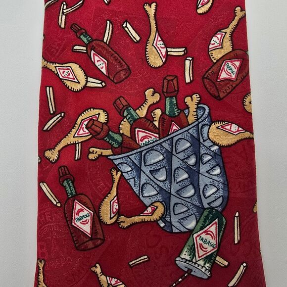 VTG Tabasco Fried Chicken Men's Silk Tie 4x58 - Picture 2 of 7